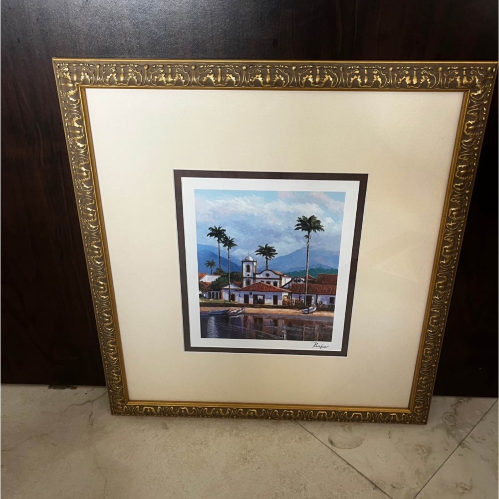 Framed Artwork with Gold Frame